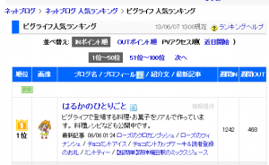 ブログ村ブログランキングで1位
