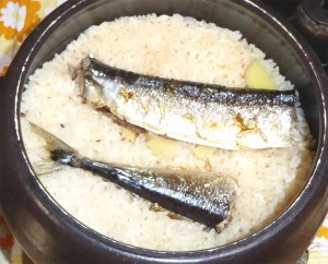 さんまの炊き込みご飯-釜1