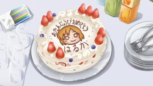 琴浦春香の誕生日ケーキのアニメ画像