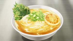 アニメ3期15話より引用した豪雪うどん